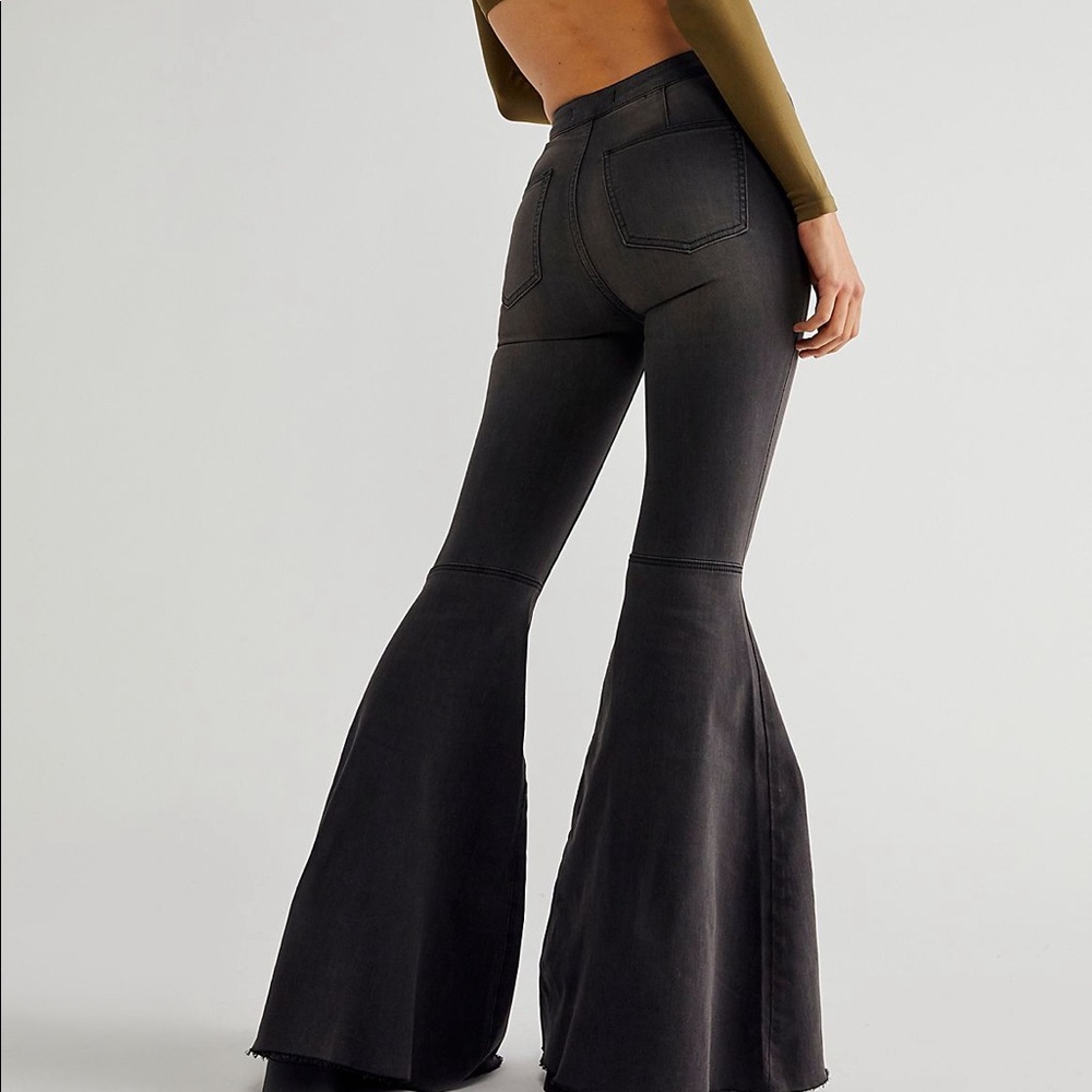 Free People Black Flare Jeans Size 24